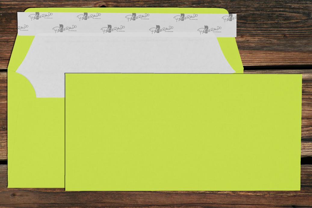 Briefhüllen mit Seidenfutter DL 110x220 mm Haftklebend Maigrün gerippt 100 g/qm